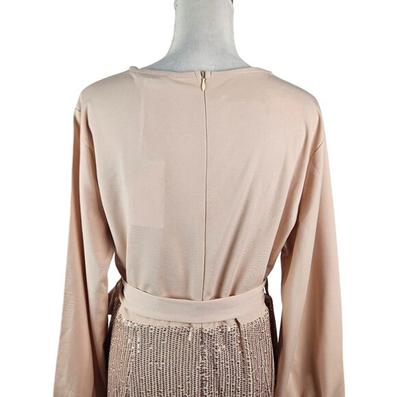 Grace Karin Womens Sequin Sparkly Party Dress Size 2XL Wrap Waist Bodycon Fit - Picture 7 of 15